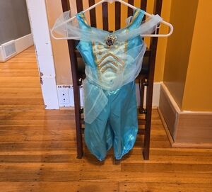 Disney Aqua Blue Princess Jumpsuit with Gold Trim